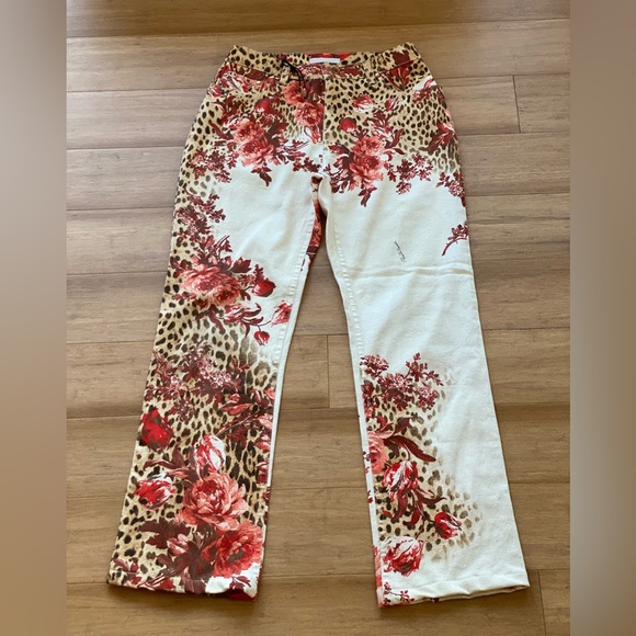 Roberto Cavalli Denim - Roberto Cavalli  vintage leopard and floral print  denim jeans
